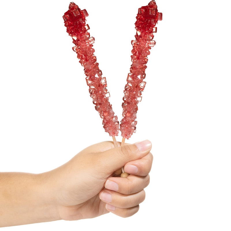 Candy Envy Red Rock Candy Sugar Sticks - Strawberry Flavored - 12 Individually Wrapped Red Candy - Image 2